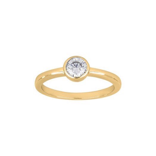 JoanliNor HANNANOR ring i forgyldt sølv med zirkon, 5 mm